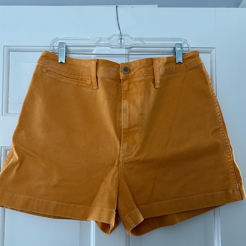 Madewell yellow/gold denim high-waisted shorts EUC